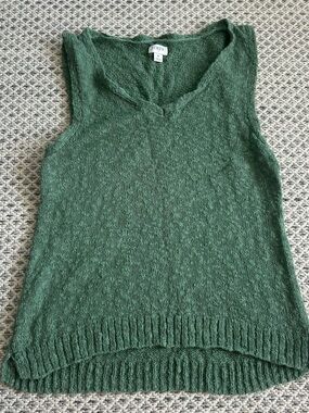J. Crew Forest Green V-Neck Sleeveless Sweater